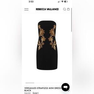 Rebecca Vallance Versailles mini dress size UK 10/ US 6